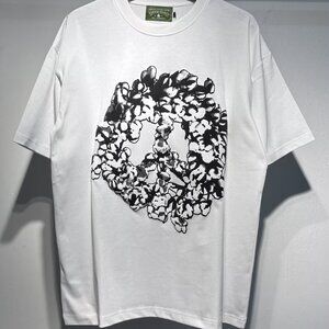 Denim Tears White Graphic T-Shirt | Cotton Wreath Print | Streetwear | NWT